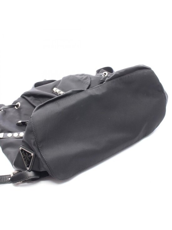 Prada Backpack New Vela Studs Black Nylon Leather main image 9